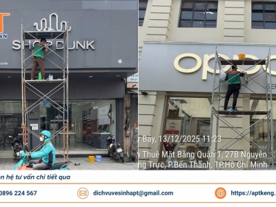 Vệ sinh biển hiệu quảng cáo Bình Dương
